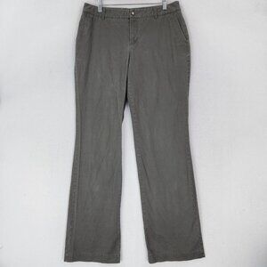 Eddie Bauer Pants Women 12 Long Gray Mercer Fit Wide Leg Mid Rise Trouser Casual
